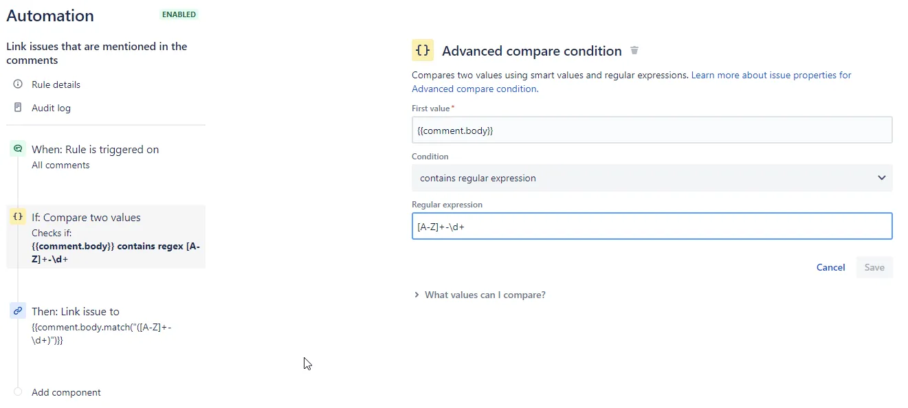 Check whether any issue mentioned in the comments